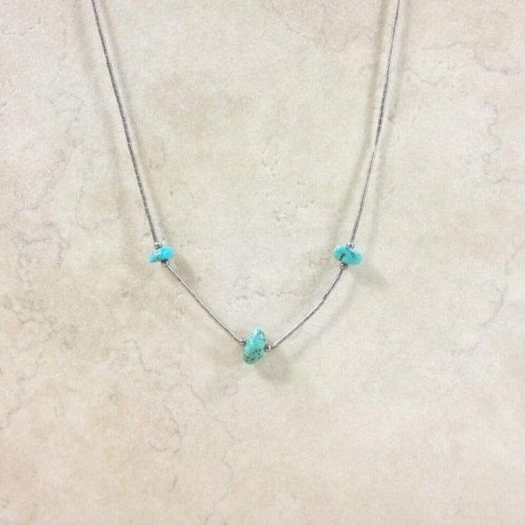 Silver Green Blue Jewelry Necklace Earrings Set Women Trinket Jewelry Gift VTG - Picture 5 of 11